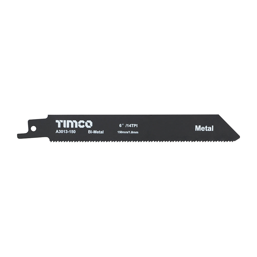 150mm - Reciprocating Saw Blades - Metal Cutting - Bi-Metal - S922BF | TIMCO Bosch Equivalent - Pack of 5 (A3013-150)