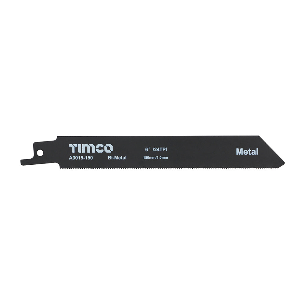 150mm - TIMCO Reciprocating Saw Blades – Metal Cutting – Bi-Metal – S1122AF | Thin Sheet Metal Precision - Pack of 5 (A3015-150)