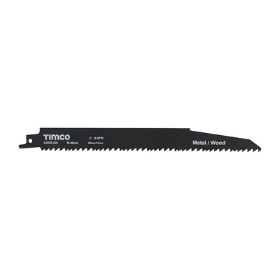 228mm - TIMCO Reciprocating Saw Blades – Wood with Nails Cutting –  Bi-Metal – S1110VF | Bosch Equivalent - Pack of 5 (A3020-228)