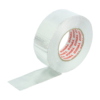 45m x 50mm Extreme Temperature Aluminium Foil Tape - Silver | Heat Resistant HVAC Duct Sealing Tape | Service Range -35°C to +120°C | Weatherproof