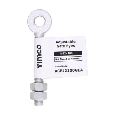 (1 UNIT) Adjustable Gate Eye with Nuts – Hot Dipped Galvanised Steel for Metal & Timber Gates