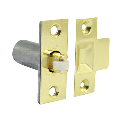 39mm Adjustable Roller Catch – Electro Brass Door Latch with Strike Plate – For Internal Doors – 1 Each