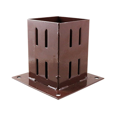 Bolt Down Shoe – Quick Fit Oxide Red Fence Post Holder for Decking, Pergolas & Garden Posts