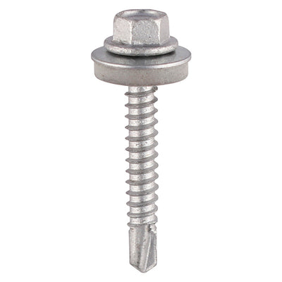 Metal Construction Light Section Screws – Hex Head with EPDM Washer – Self-Drilling Exterior Silver Organic