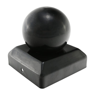 Ball Fence Post Cap – Epoxy Black | Decorative Metal Fence Post Top for Garden & Outdoor Use