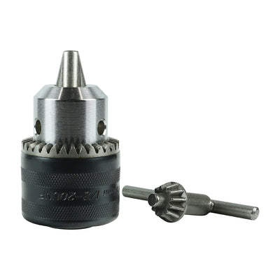 1/2" Chuck & Key Set for Drills – Traditional Keyed 3 Jaw – Fits 1/2" Shaft – Pack of 1