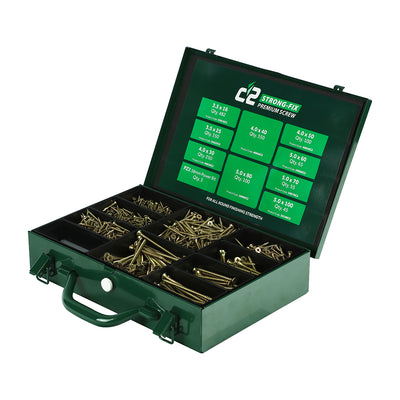 1,798pcs TIMCO C2 Strong-Fix Trade Case Screws – PZ Drive Double Countersunk Yellow – Twin-Cut High Performance (C2SC)
