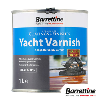 1L Yacht Varnish Clear Gloss | High Durability Exterior & Interior Wood Finish | Tough Marine Varnish