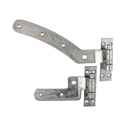 300mm Pair of Curved Rail Hinge Set – Right Hand – Hot Dipped Galvanis ...