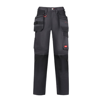 Craftsman Trousers | Grey Black Work Pants with Cordura Knee Pockets Heavy Duty Stretch Fabric
