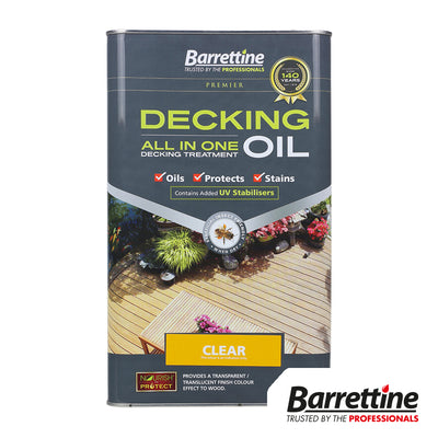 5L Decking Oil All In One Clear | UV Fade Resistant Wood Oil | Mould Protection Treatment