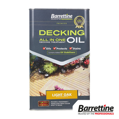 5L Decking Oil All In One Amber Light Oak | UV Fade Resistant Wood Stain | Mould Protection Treatment