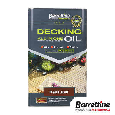 5L Decking Oil All In One Dark Oak | UV Fade Resistant Wood Stain | Mould Protection Treatment