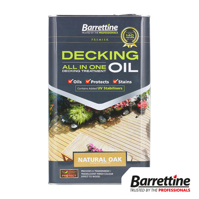 5L Decking Oil All In One Natural Oak | UV Fade Resistant Wood Stain | Mould Protection Treatment