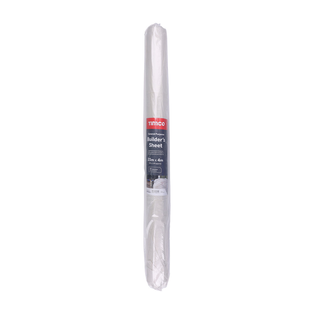 TIMCO General Purpose Builders Sheet – Waterproof Plastic Dust Sheet for Painting & Renovation – Pack of 1