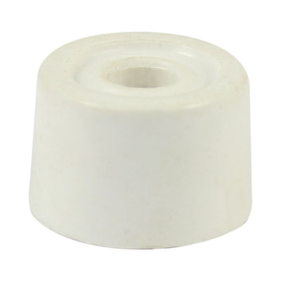 (PACK OF 2) 32 x 21mm PVC Door Stops – White Floor-Mounted Wall Protectors