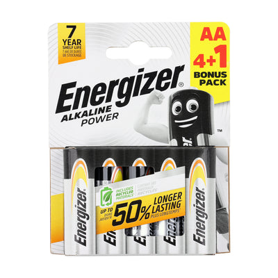 AA Energizer Alkaline Power Batteries – Long-Lasting Performance for Everyday Devices (PACK OF 5)