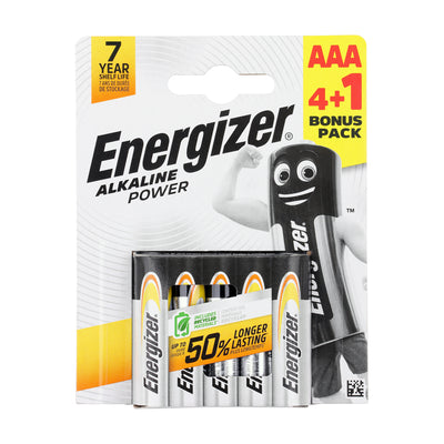 AAA Energizer Alkaline Power Batteries – Long-Lasting Energy for Everyday Devices (PACK OF  5)