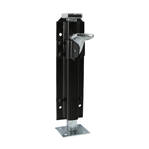 8" Foot Bolt – Black Garage & Gate Security Bolt with Fixings
