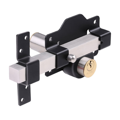 Throw Locks - Double - Black | High Security Gate Lock with Keys & Fixings