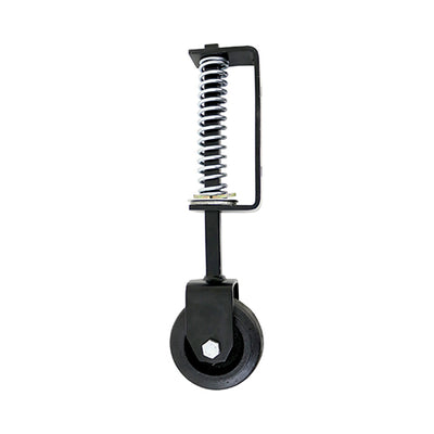 370mm Heavy Duty Spring Loaded Field Gate Wheel - Black with Adjustable Support
