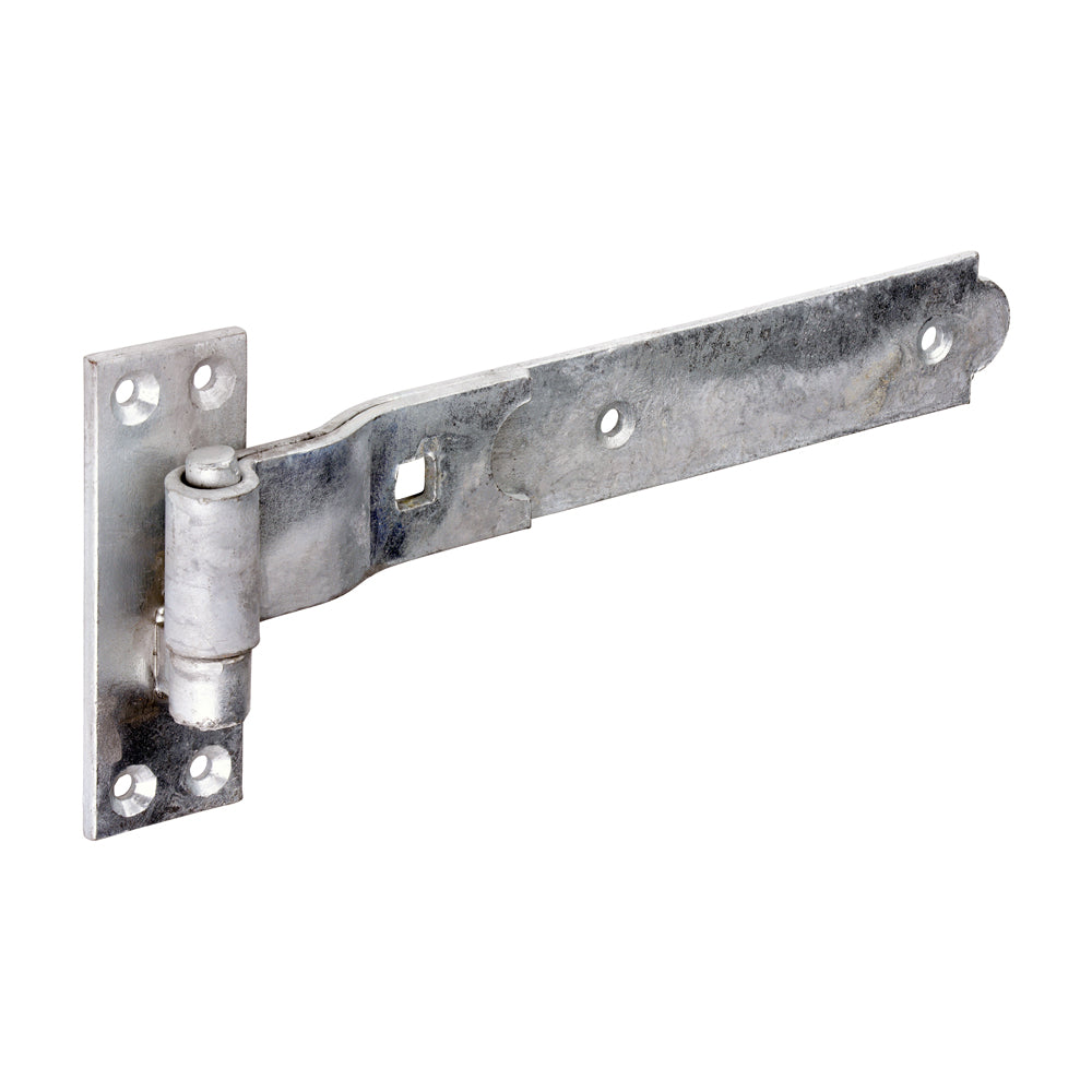 1x Pair of Cranked Band & Hook On Plates (Pack of 1) – Galvanised Gate Hinges | Heavy Duty Hook & Band Hinge Set for Garden Gates, Shed Doors & Barn Doors
