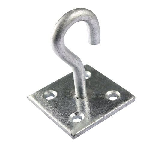 Hook on Plate - Hot Dipped Galvanized | Heavy Duty Gate & Shed Hook