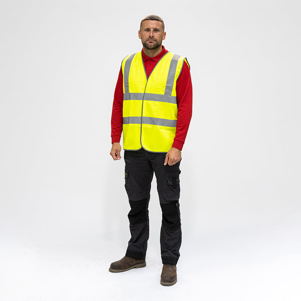 1x - Hi-Visibility Vest – Yellow | Safety Vest CE EN ISO 20471 Class 2 | High Visibility Workwear