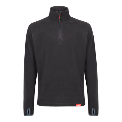 Medium–XL Half Zip Overhead Fleece Black Warm Trade Workwear Pullover for Builders & Everyday Work