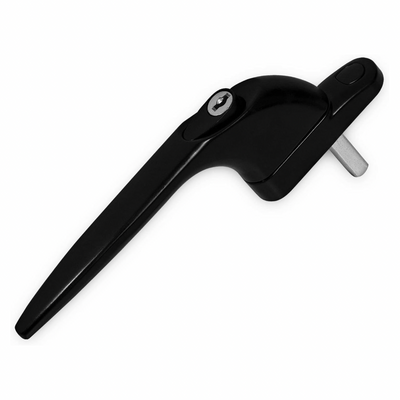 Black Yale uPVC Universal Window Handle Inline Locking Espag Double Glazing (Multiple Sizes)