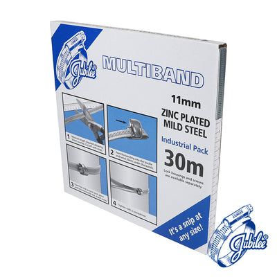 11mm x 30m Multiband Mild Steel Banding - Zinc Plated MB1702 | Jubilee Universal Cut-to-Length Screw Band System | HVAC & Sign Fixing Strap