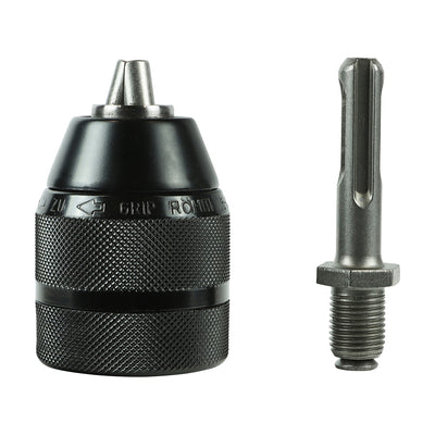 1/2" Keyless Drill Chuck with SDS Plus Adaptor Set – Quick Change Conversion – Blister Pack of 1