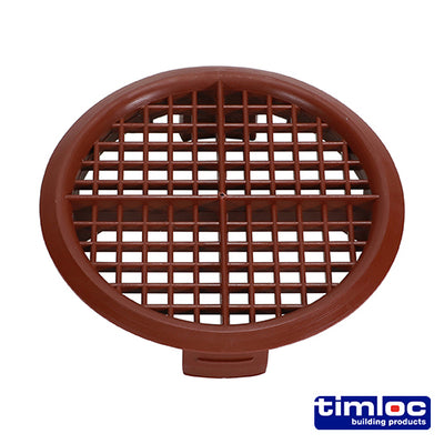 70mm Timloc Push-In Soffit Vent – Brown Plastic Circular Roof Eaves Ventilation Disc (BAG OF 10)