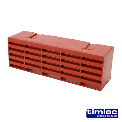 215 x 69 x 60mm Timloc Plastic Airbrick — Terracotta Ventilation Brick for Underfloor & Cavity Systems (BOX OF 20)