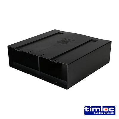 229 x 76mm Timloc Through-Wall Cavity Sleeve for One Airbrick – Black Plastic Wall Vent Extension (1 UNIT)