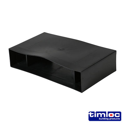 100mm Timloc Underfloor Vent Horizontal Rear Extension — Adjustable Vent Extension for Cavity Walls (1 UNIT)