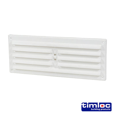 (BAG OF 1) Timloc Internal Hit & Miss Louvre Grille Vent – White Plastic Adjustable Air Vent Cover(
