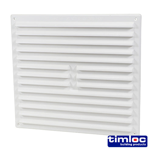 (BAG OF 1) Timloc Internal Louvre Grille Vent – White Plastic Wall Air Vent Cover