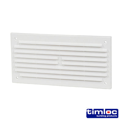 166 x 85mm Timloc Internal Mini Louvre Grille Vent – White Plastic Air Vent Cover (BAG OF 1)