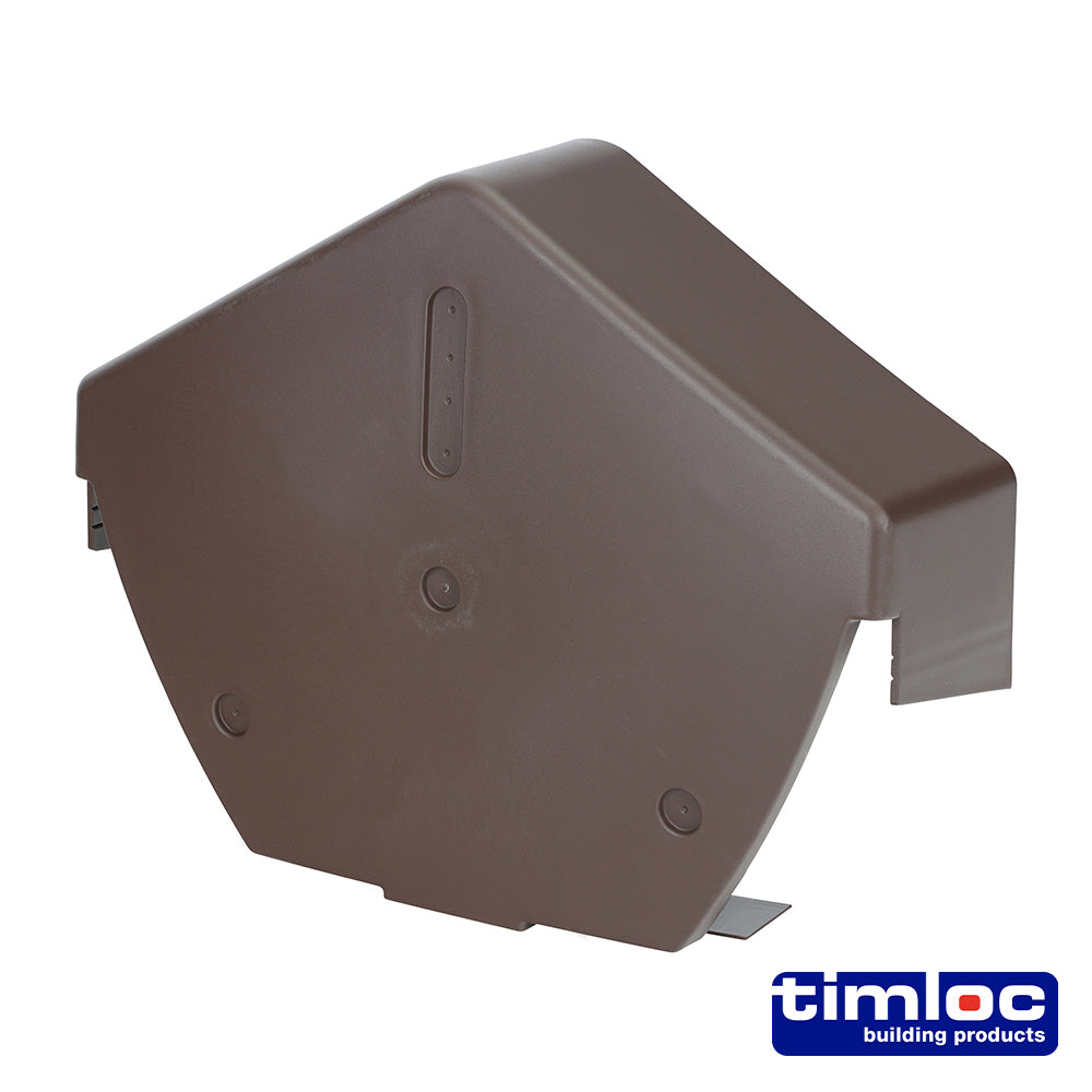 260 x 145mm Universal Angled Ridge End Cap – Brown Plastic Roof Tile Finishing Cap for Angled Ridge & Hip Ends (BAG OF 1)