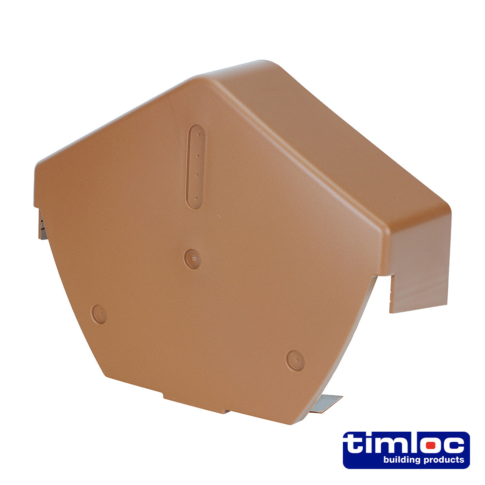 260 x 145mm Universal Angled Ridge End Cap – Terracotta Plastic Roof Tile Finishing Cap for Angled Ridge & Hip Ends (BAG OF 1)
