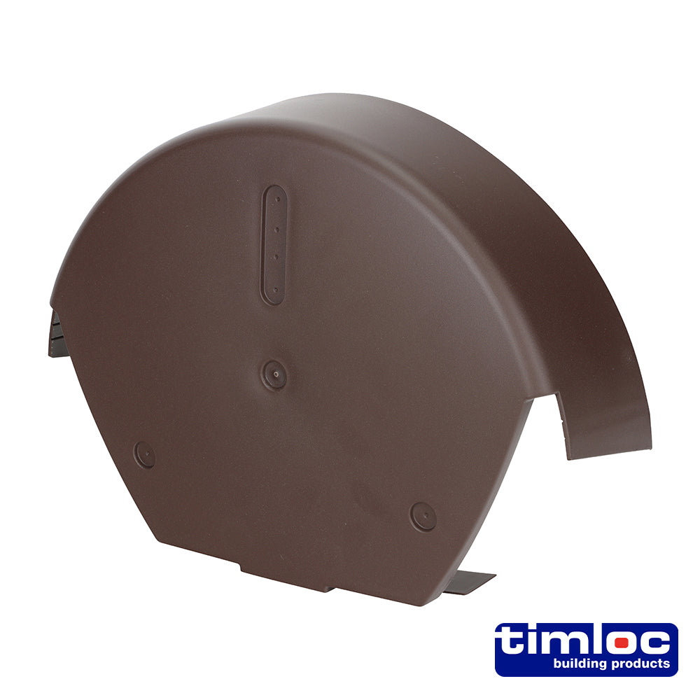280 x 145mm Universal Half Round Ridge End Cap – Brown Plastic Roof Tile Finishing Cap for Ridge & Gable Ends (BAG OF 1)