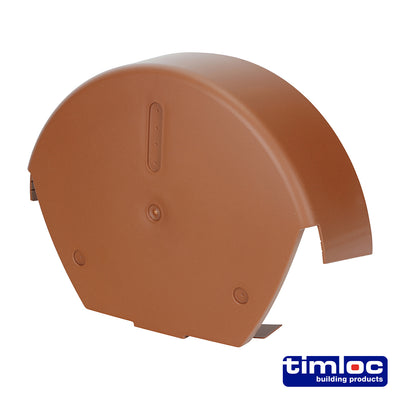 280 x 145mm Universal Half Round Ridge End Cap – Terracotta Plastic Roof Tile Finishing Cap for Ridge & Gable Ends (BAG OF 1)