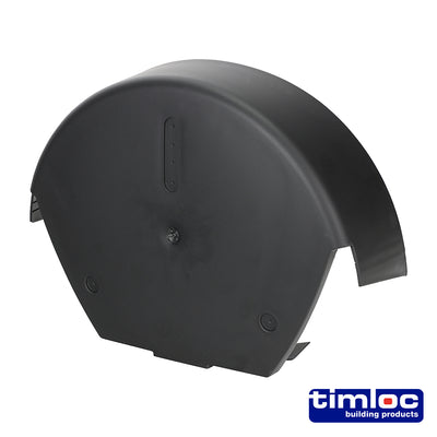 280 x 145 mm Universal 1/2 Round Cap | Black Plastic Gutter End Cap | Rainwater System Component
