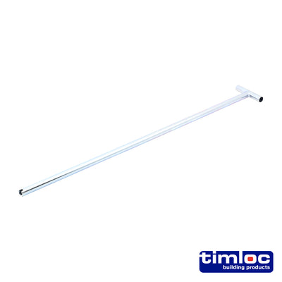 600mm Timloc Slotted Loft Door Operating Metal Pole | Robust Zinc Plated Hatch Opening Rod Tool