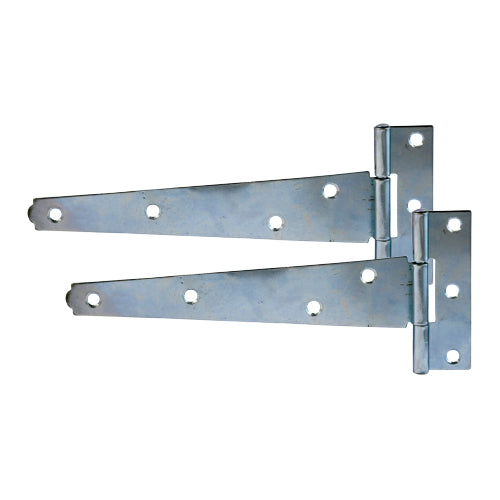 Pair of Light Tee Hinges – Zinc Plated Gate, Shed & Hutch Hinges for Lightweight Doors