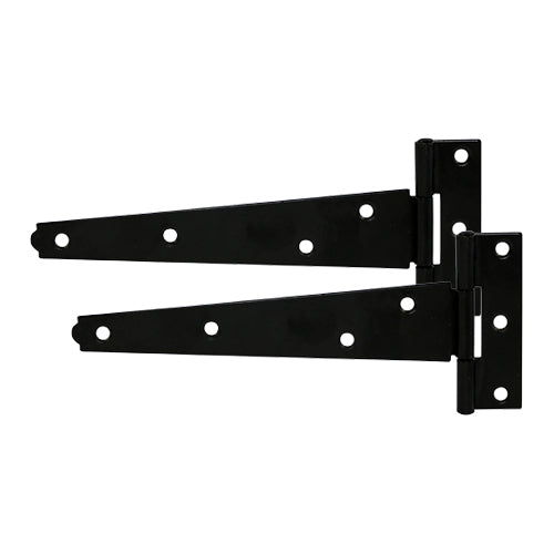 Pair of Light Tee Hinges – Black Coated Hinges for Sheds, Gates & Animal Hutches