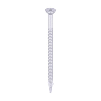 Metal Construction Timber-to-Light Section Screws Countersunk Wing-Tip Self-Drilling Exterior Silver Organic