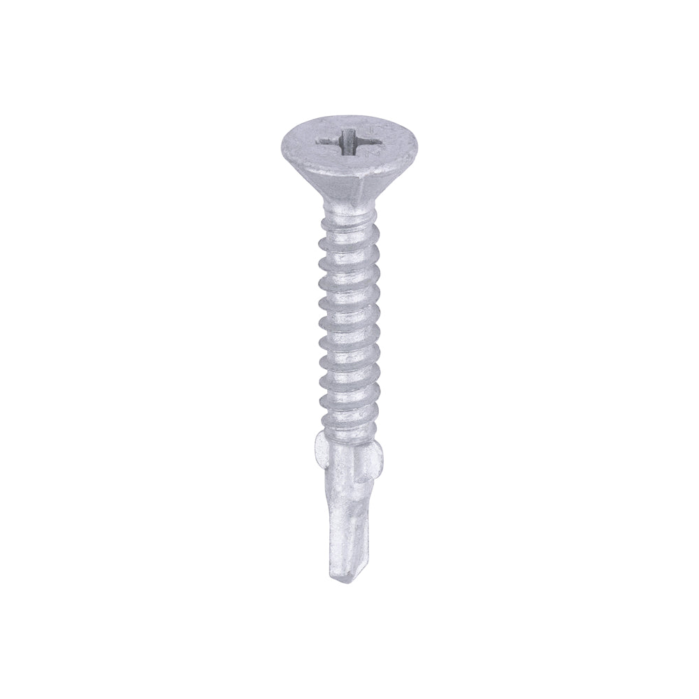 Metal Construction Timber-to-Light Section Screws Countersunk Wing-Tip Self-Drilling Exterior Silver Organic