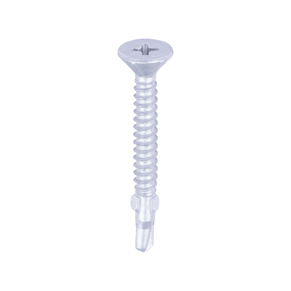 Metal Construction Timber-to-Light Section Screws Countersunk Wing-Tip Self-Drilling Exterior Silver Organic